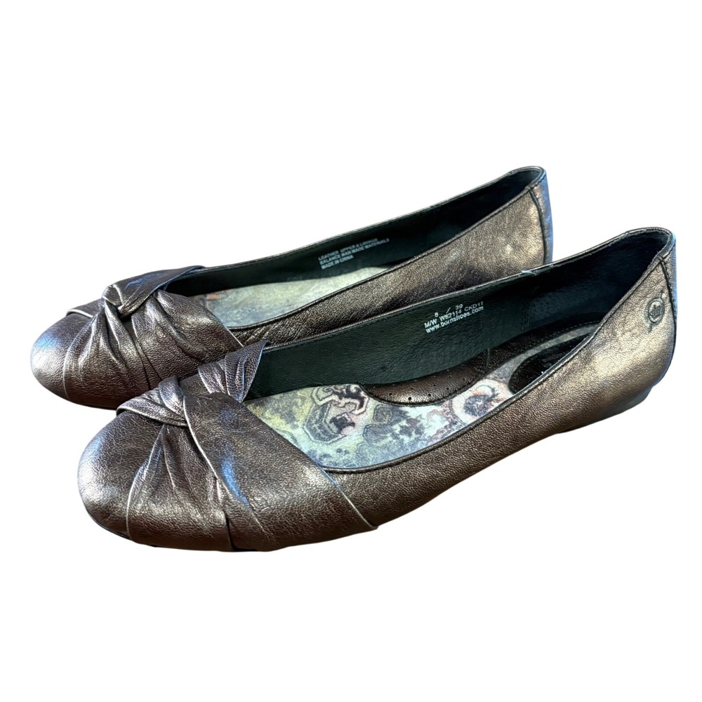 Born Julianne Ballet Flats Women 8 Bronze Metallic Leather‎ Excellent Comfort